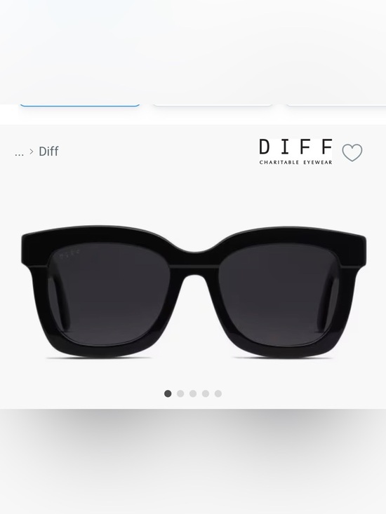 Diff Eyewear Accessories - DIFF Carson Sunglasses Black Square Frame Grey Gradient Sharp Lens Oversized NIB